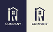 Logo Design IR Huru combination With Home . Can be used for Real Estate, Construction, Architecture and Building ,Vector Template