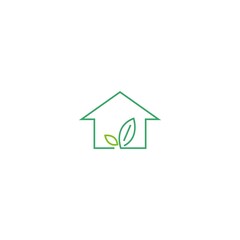 Sticker - Eco house logo icon design illustration template