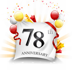 78 years anniversary vector illustration, banner, card