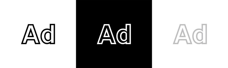 Poster - ad icon in line style. advertisement symbol sign, vector illustration