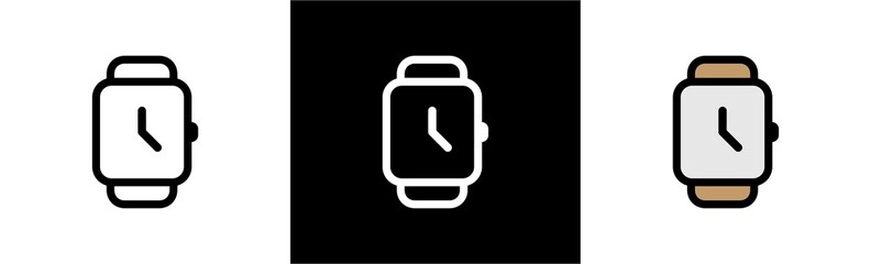 Poster - Smart watch icon in line style. Watch design symbol for apps and websites.