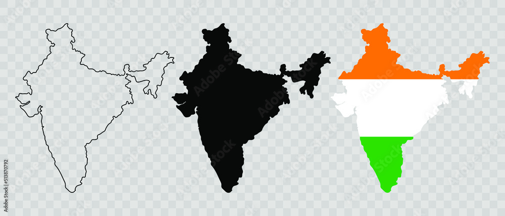 India Map Desktop Vector File Vector de Stock Set of India map illustration isolated on transparent ...