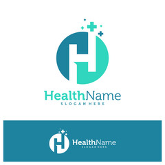 Letter H health Logo Design Template. Initial H logo concept vector. Creative Icon Symbol