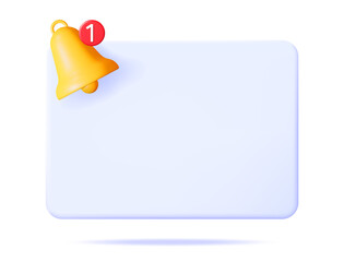 Aufkleber - 3D Notification Popup with Bell Icon.