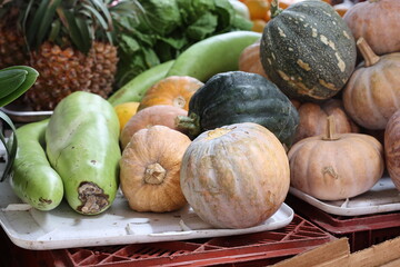 Canvas Print - market pumpkins 