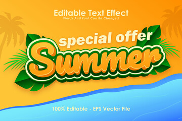 Poster - Special Offer Summer Editable Text Effect 3 Dimension Emboss Cartoon