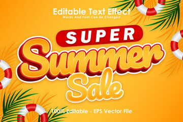 Wall Mural - Super Summer Sale Editable Text Effect 3 Dimension Emboss Cartoon