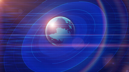 Poster - digital globe floating on a line face turntable internationalization technology concept