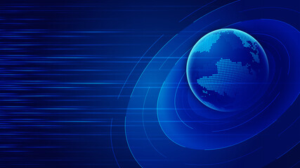 Poster - digital globe floating on a line face turntable internationalization technology concept