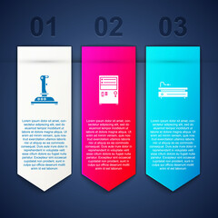 Poster - Set Joystick for arcade machine, Computer and Video game console. Business infographic template. Vector