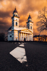 Wall Mural - church at sunset