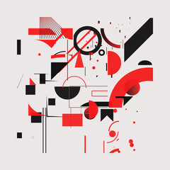 Aufkleber - Brutalist Art Inspired Vector Pattern Graphics Made With Bold Abstract Geometric Shapes
