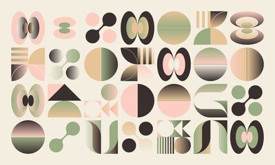 Aufkleber - scandi art made with scandinavian inspired graphics using abstract vector geometric shapes