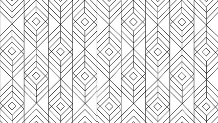 Seamless geometric pattern black and white vector background