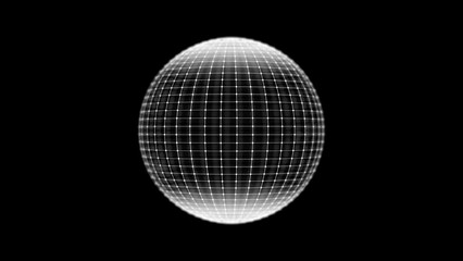 Poster - technology sphere, cloud network 3d animation. sphere shield spinning protect concept. global networ