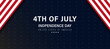 American flag with Independence Day July 4th text. Vector illustration.