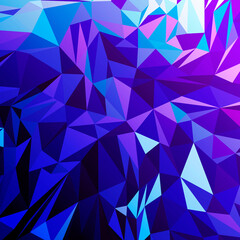 Wall Mural - Blue triangles abstract background, polygonal geometric bright design.