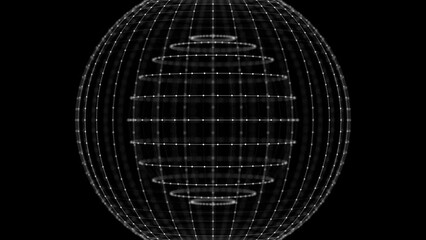 Poster - technology sphere, cloud network 3d animation. sphere shield spinning protect concept. global networ
