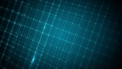 Poster - Abstract Technology Background With Grid Data Zooming In Loop/ 4k animation of an abstract minimal technology background with data grid and lines and outlined cube zooming in seamless looping