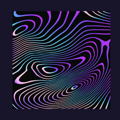 Aufkleber - Abstract trippy background with with distorted and glitched pattern in holographic chrome colors.
