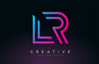 Monogram Lines LR L R Letter Logo Design. Creative Icon Modern Letters Vector Logo.