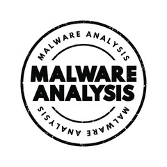 Poster - Malware Analysis text stamp, concept background