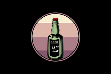 Fototapete - Beer alcohol retro vintage landscape design