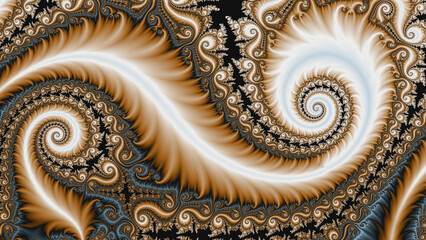 Wall Mural - golden fractal background banner