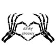 Stay spooky love with skeleton hands in Halloween day, vector and illustration
