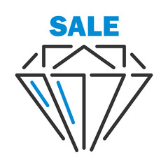 Sticker - Dimond With Sale Sign Icon