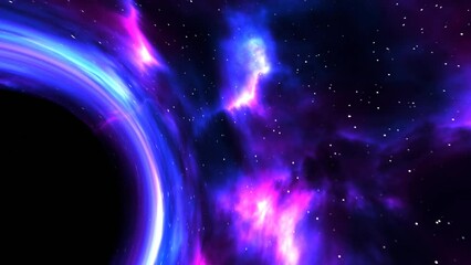Wall Mural - Beautiful black hole animation. Сollapsar. Outer space. Cosmic footage. Massive black hole.