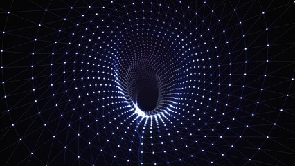 Poster - flying through endless data matrix tunnel meditative 3d animation loop