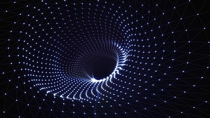 Poster - flying through endless data matrix tunnel meditative 3d animation loop