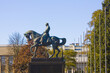 Monument to Marshal Jozef Pilsudski on the horse at Lithuanian Square in Lublin, Poland