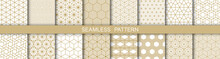 Set Of 16 Hexagonal Seamless Pattern. Seamless Geometric Cube Pattern.