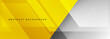 Yellow and gray modern futuristic abstract wide banner with geometric shapes. Gray and yellow technology vector abstract background. Vector illustration