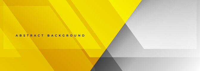 Wall Mural - Yellow and gray modern futuristic abstract wide banner with geometric shapes. Gray and yellow technology vector abstract background. Vector illustration