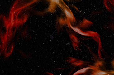 Wall Mural - space background with nebula and stars.