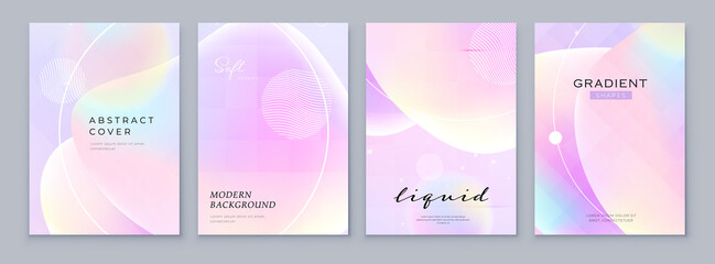 Wall Mural - fluid abstract gradient background cover design. modern style poster, brochure or flyer with pastel 