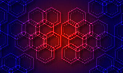 Poster - Abstract background with hexagons . Polygonal pattern texture background design . 