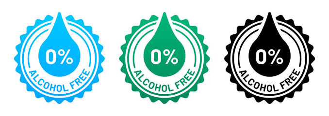 Poster - Alcohol-free vector label icon. Product sticker sign symbol illustration.