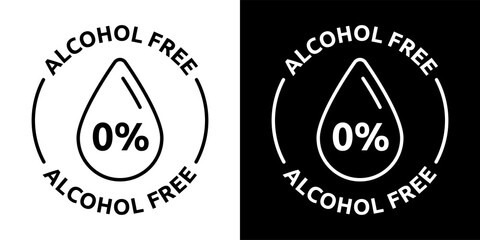 Poster - Alcohol free vector label icon. Safe product contain no alcohol sign symbol illustration.