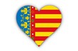 Bandera de la Comunidad valenciana en corazón