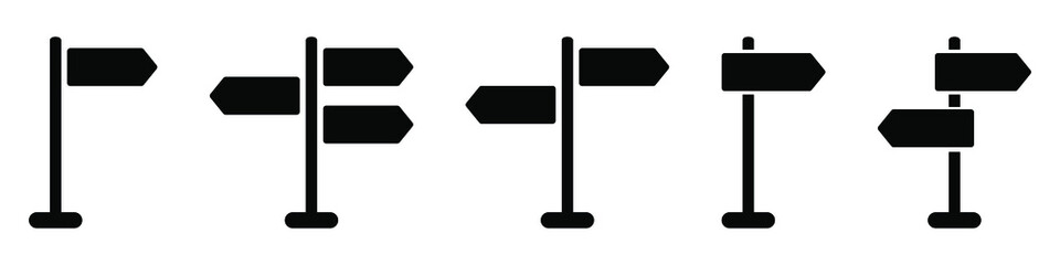 Signpost vector icon, direction icon isolated.