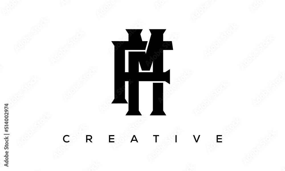 Initial letters FM, MF monogram logo design with creative style ...