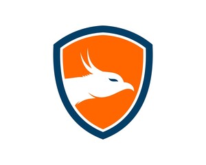 Wall Mural - Simple shield with phoenix head inside
