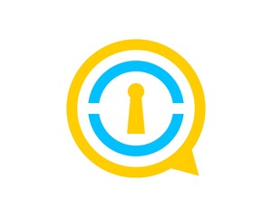 Sticker - Simple bubble chat with key hole inside