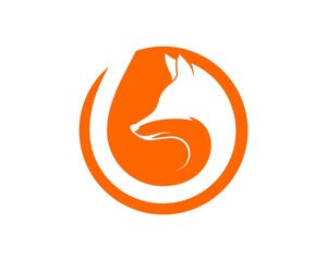Wall Mural - Circle shape with abstract fox inside