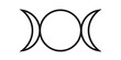 Triple moon goddess symbol icon. Clipart image isolated on white background