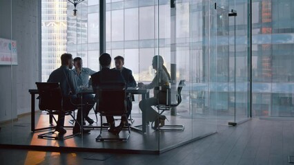 Wall Mural - Business handshake: Young business people after the completed deal